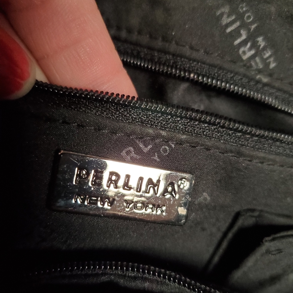 Small black Perlina leather purse